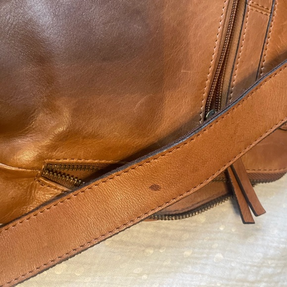 Medium Brown Leather Backpack with Woven Details - Picture 4 of 5
